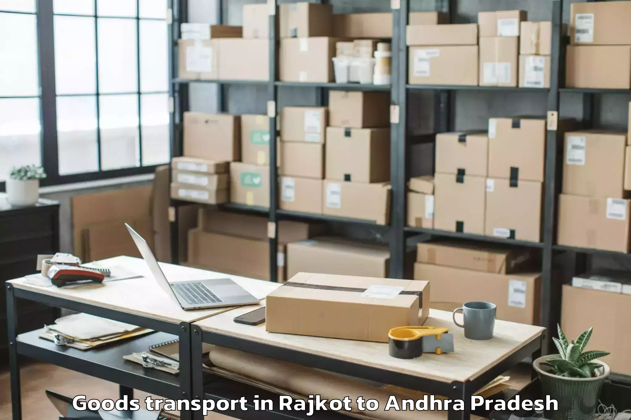 Trusted Rajkot to Akasahebpeta Goods Transport